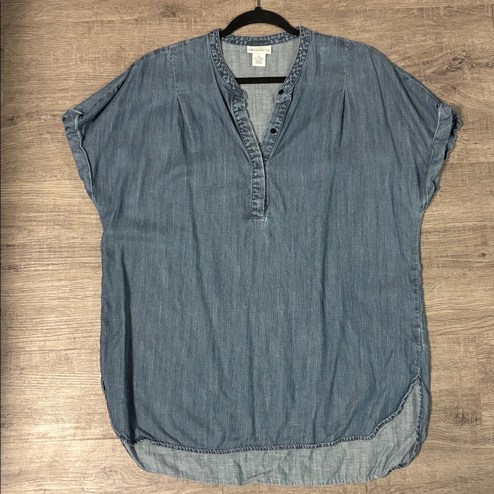 Liz Claiborne Light Blue Denim Shirt